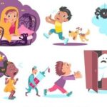 Imagenes de niños asustados: Dibujos animados para expresar el miedo infantil